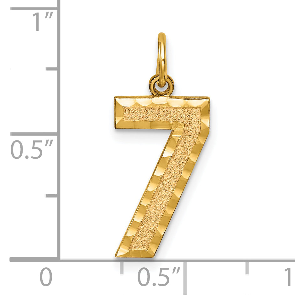10ky Casted Large Diamond Cut Number 7 Charm