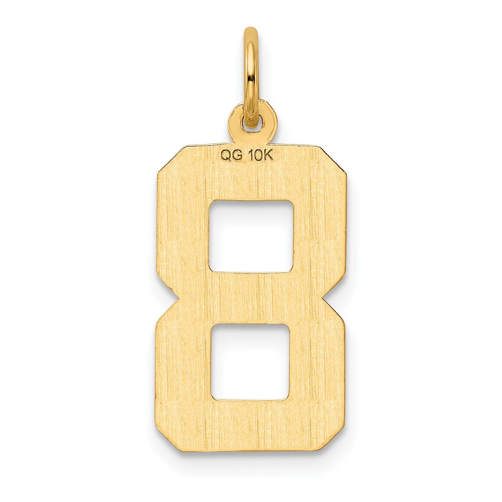 10ky Casted Large Diamond Cut Number 8 Charm