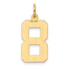 10ky Casted Large Diamond Cut Number 8 Charm
