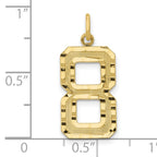 10ky Casted Large Diamond Cut Number 8 Charm