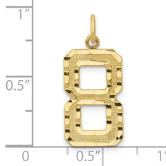 10ky Casted Large Diamond Cut Number 8 Charm