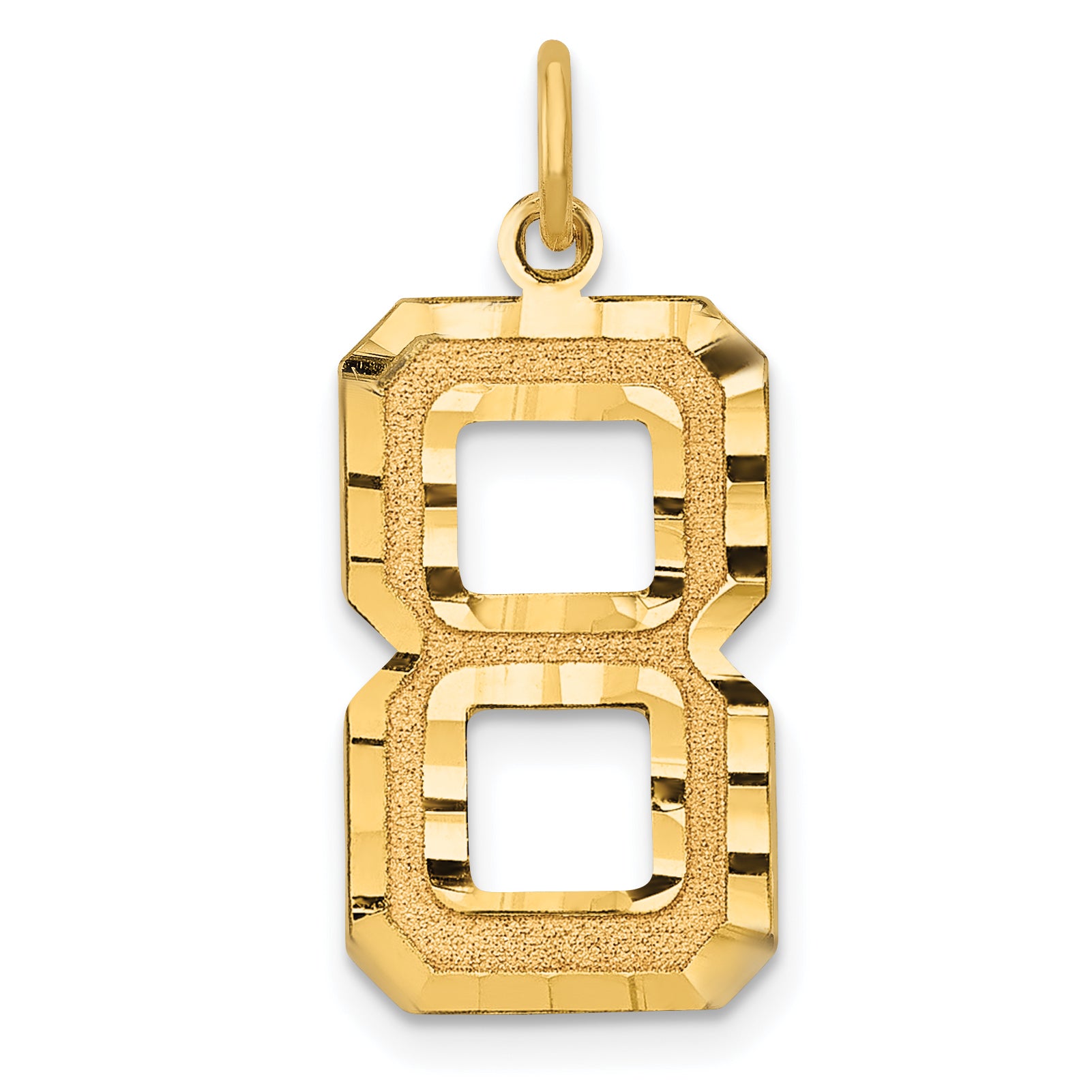 10ky Casted Large Diamond Cut Number 8 Charm Main image