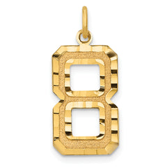 10ky Casted Large Diamond Cut Number 8 Charm