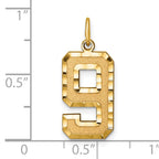 10ky Casted Large Diamond Cut Number 9 Charm
