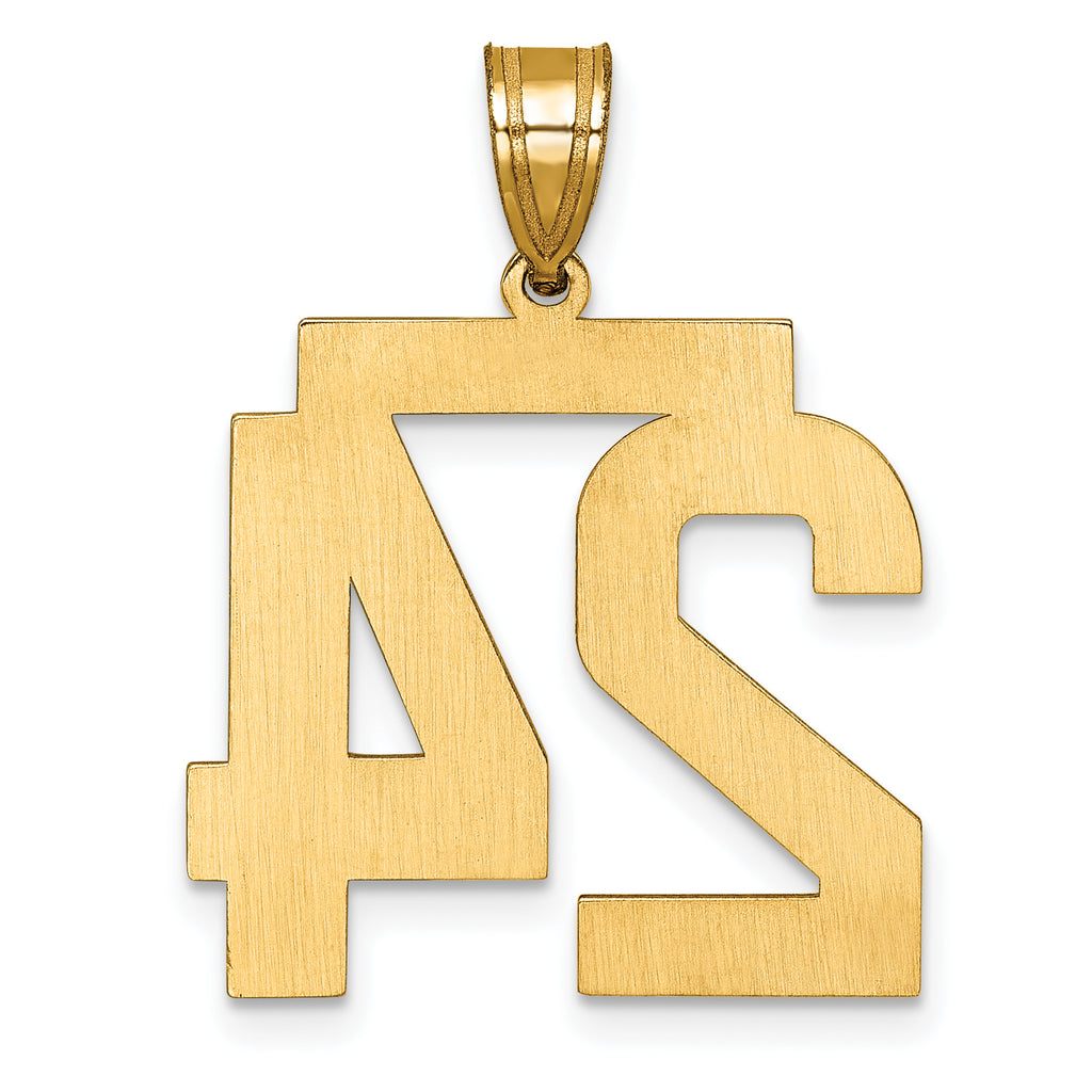 10ky Casted Large Diamond-cut Number 24 Charm