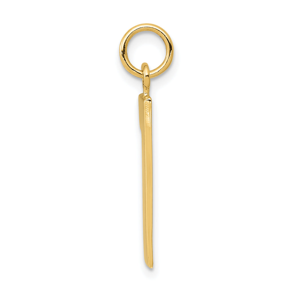 10k Large Polished Number 1 Charm