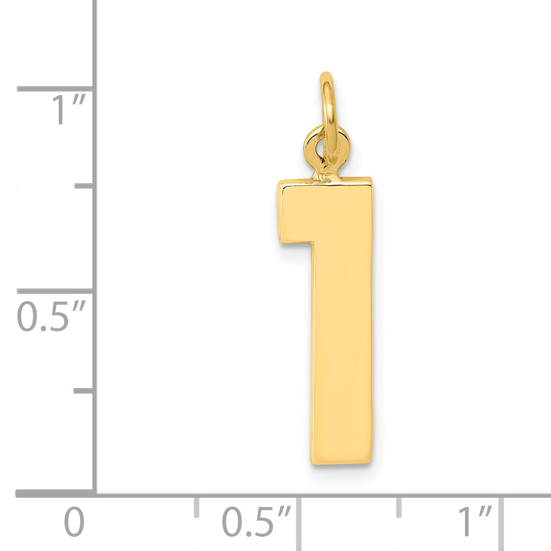 10k Large Polished Number 1 Charm
