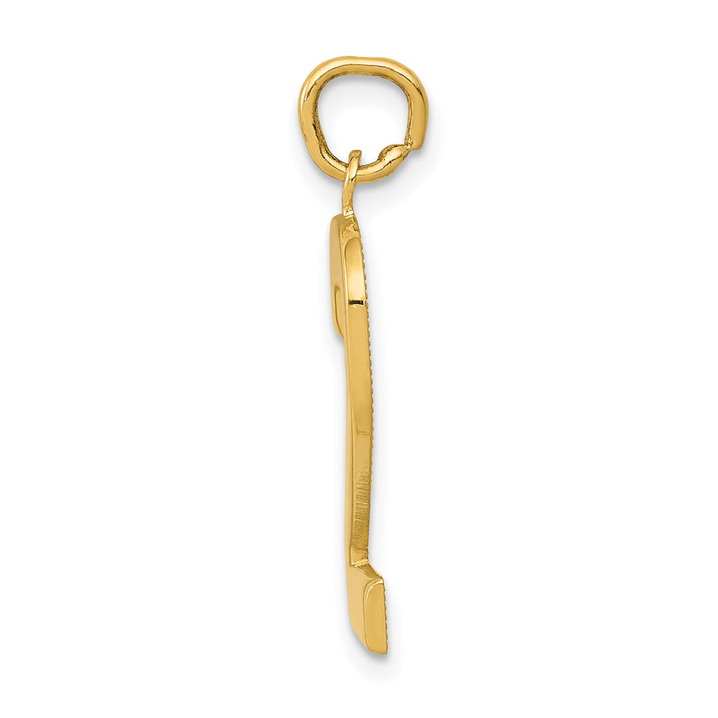10k Large Polished Number 2 Charm