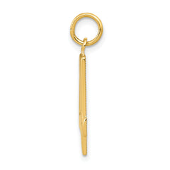10k Large Polished Number 4 Charm
