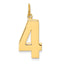 10k Large Polished Number 4 Charm