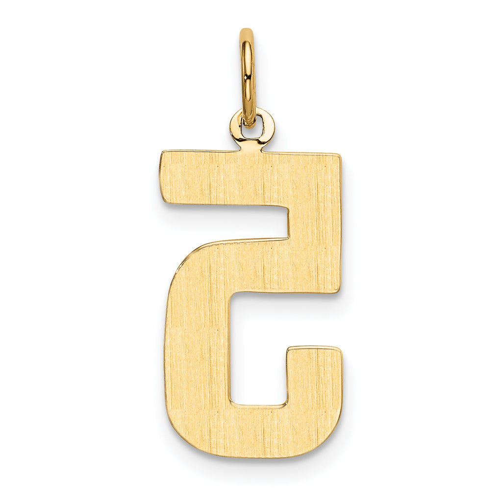 10k Large Polished Number 5 Charm