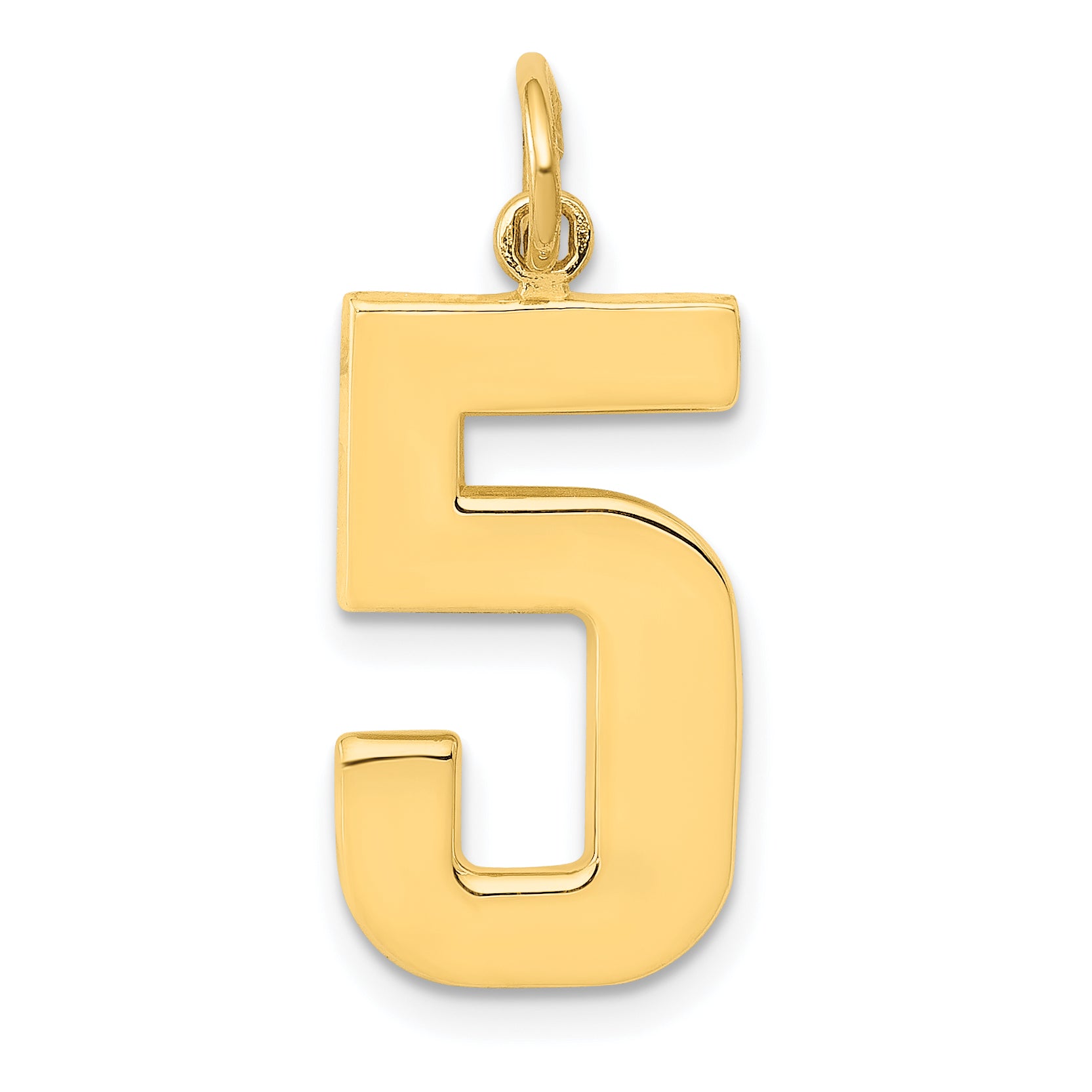 10k Large Polished Number 5 Charm Main image