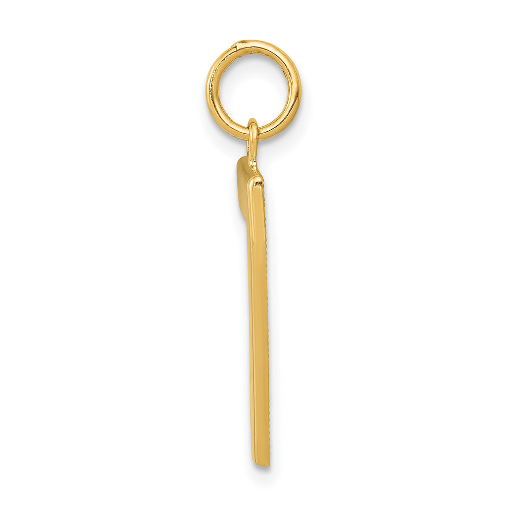 10k Large Polished Number 7 Charm