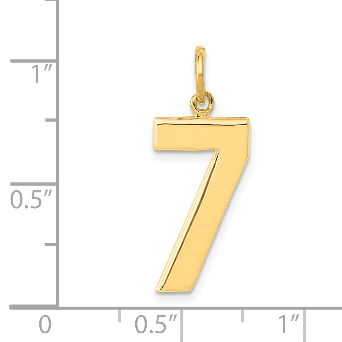 10k Large Polished Number 7 Charm