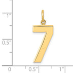 10k Large Polished Number 7 Charm