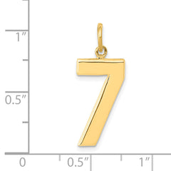 10k Large Polished Number 7 Charm