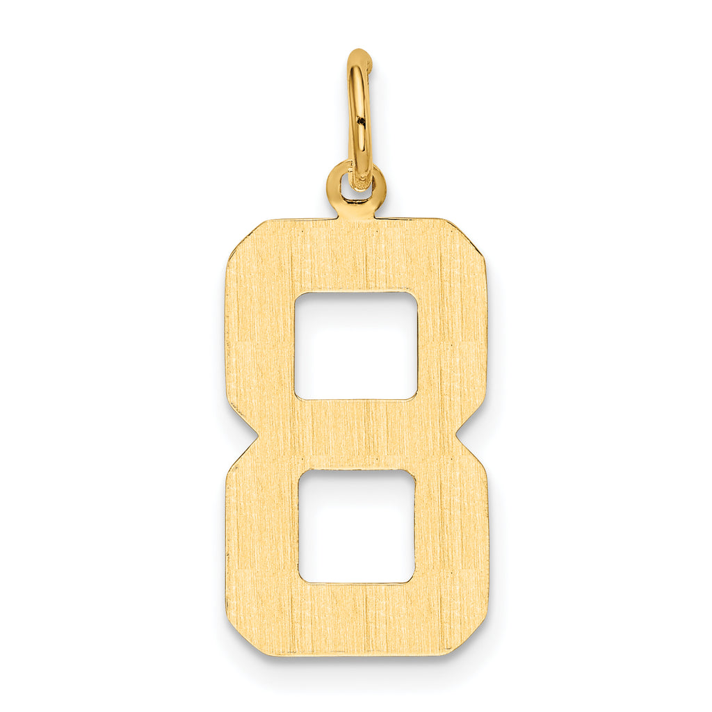 10k Large Polished Number 8 Charm