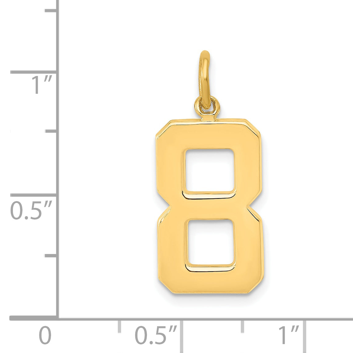 10k Large Polished Number 8 Charm