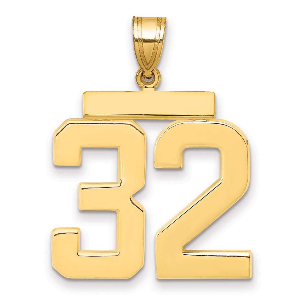10k Large Polished Number 32 Charm