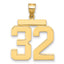 10k Large Polished Number 32 Charm