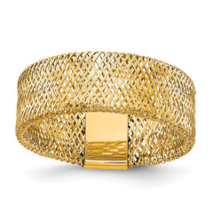 10k Polished/Textured Stretch Ring
