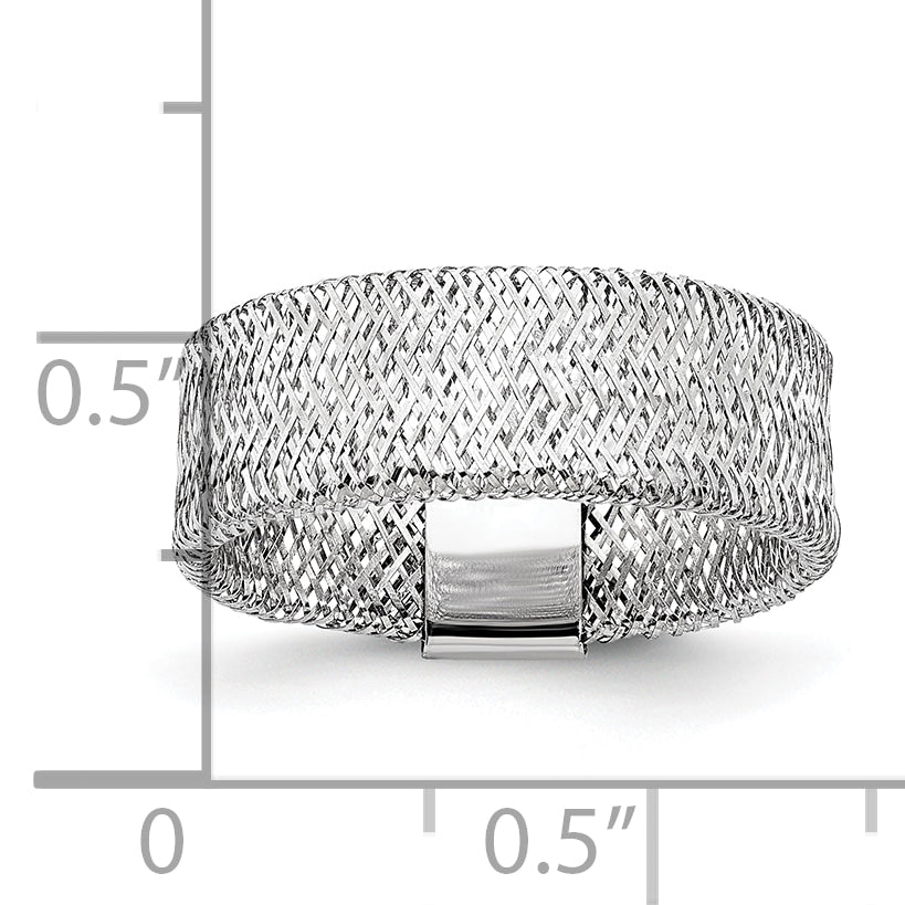 10k w/White Rhodium-plating Stretch Ring