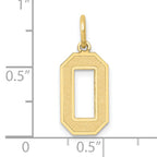 10k Medium Satin Number 0 Charm