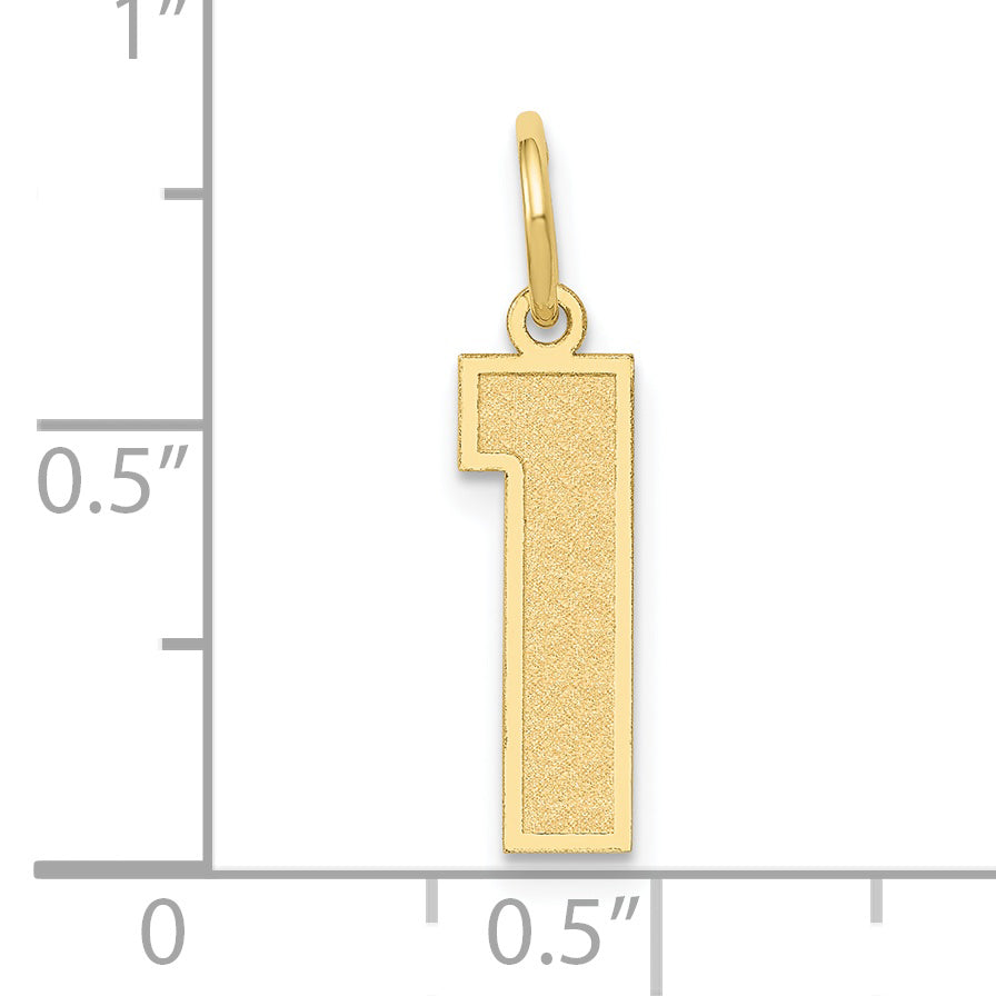 10k Medium Satin Number 1 Charm