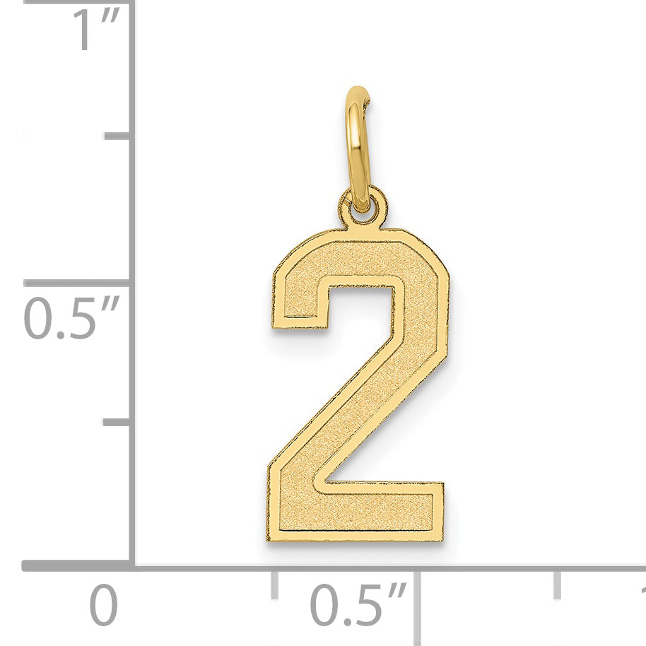 10k Medium Satin Number 2 Charm