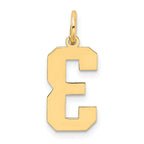 10k Medium Satin Number 3 Charm