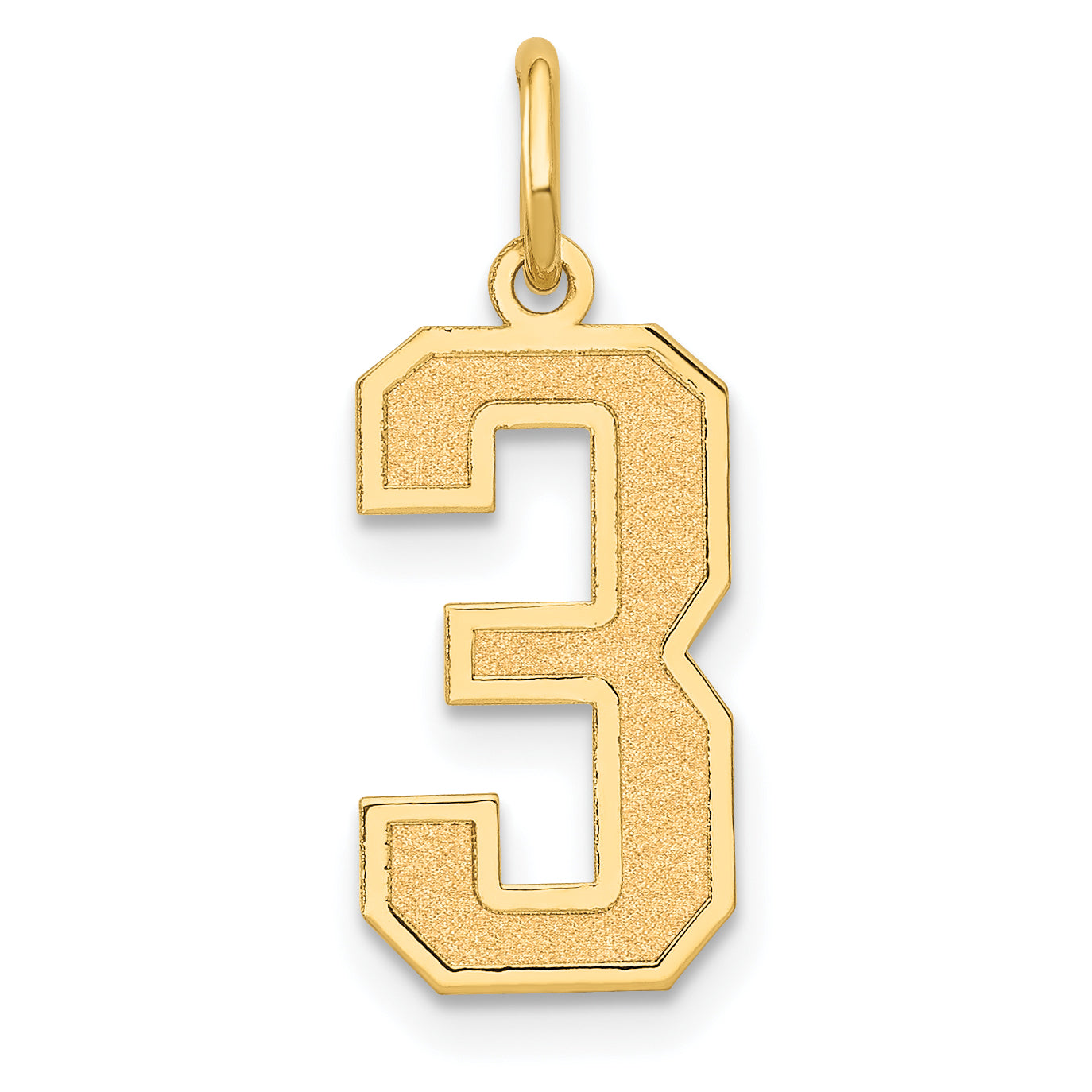 10k Medium Satin Number 3 Charm Main image