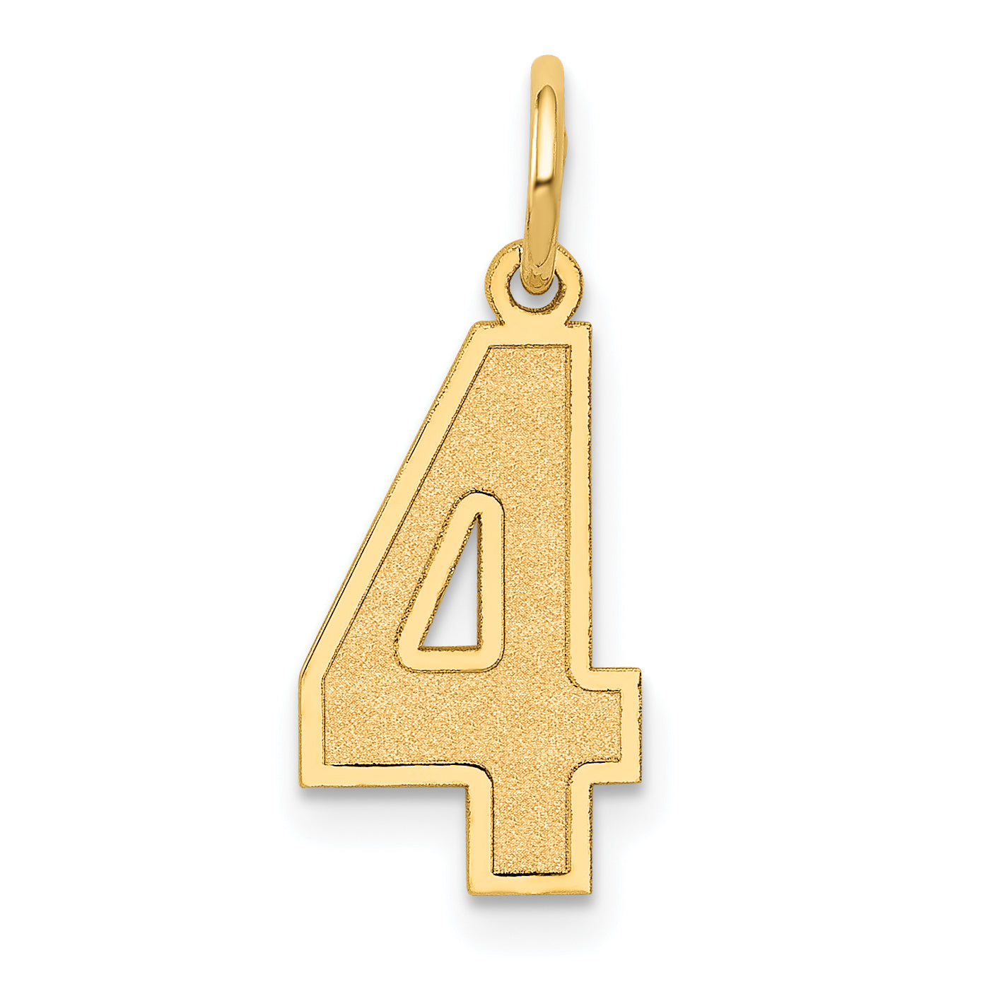 10k Medium Satin Number 4 Charm Main image