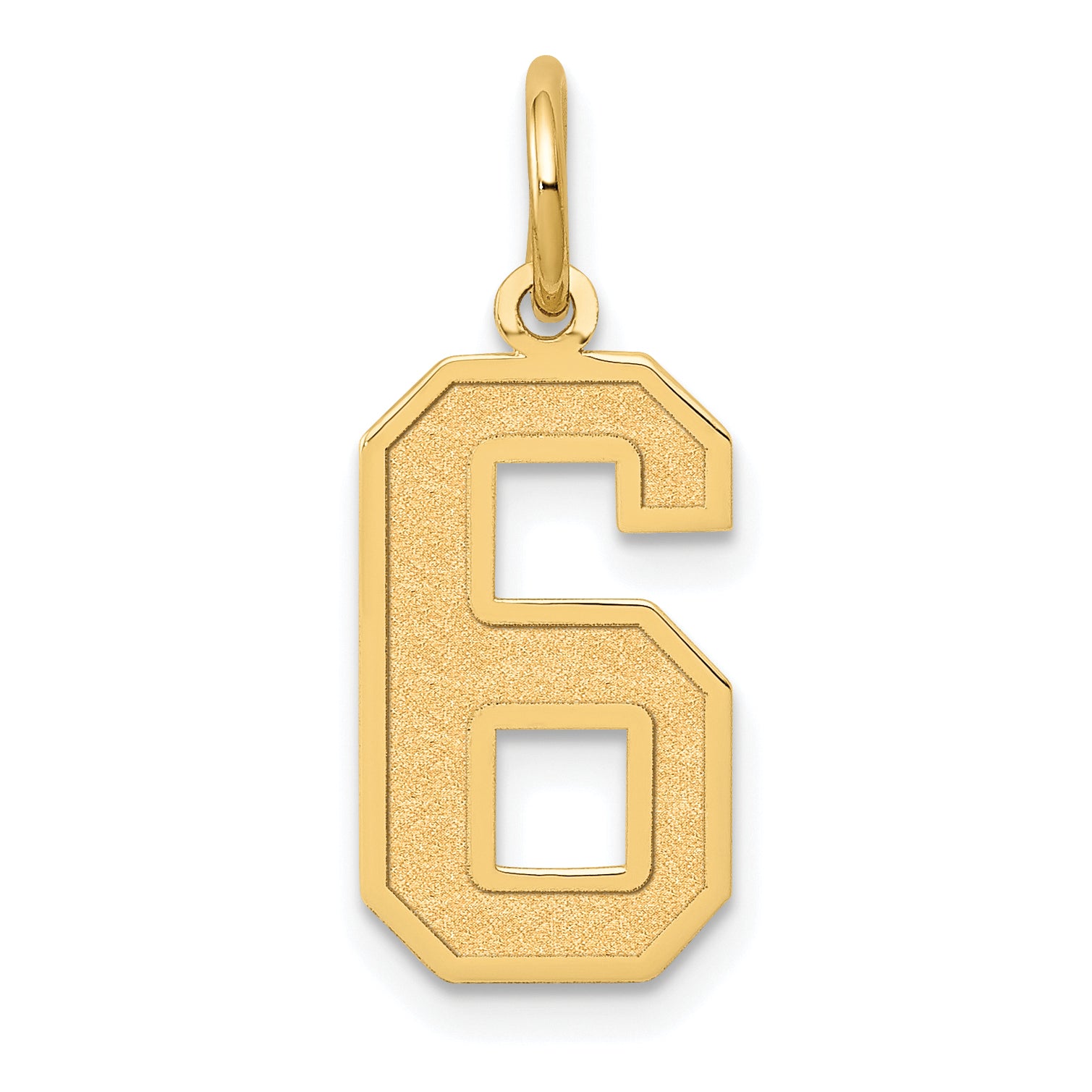 10k Medium Satin Number 6 Charm Main image