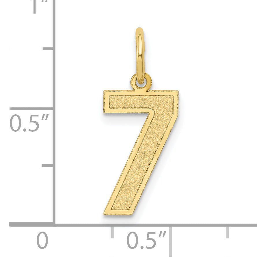 10k Medium Satin Number 7 Charm