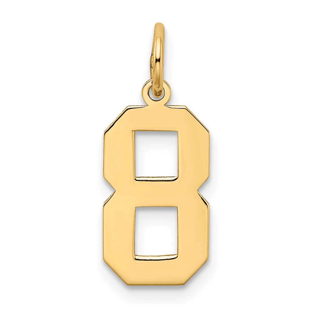10k Medium Satin Number 8 Charm