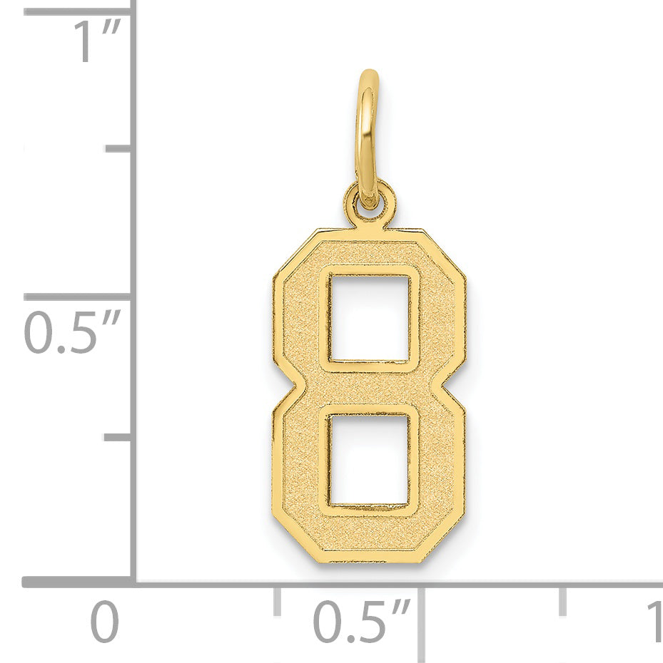 10k Medium Satin Number 8 Charm