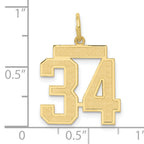 10k Medium Satin Number 34 Charm