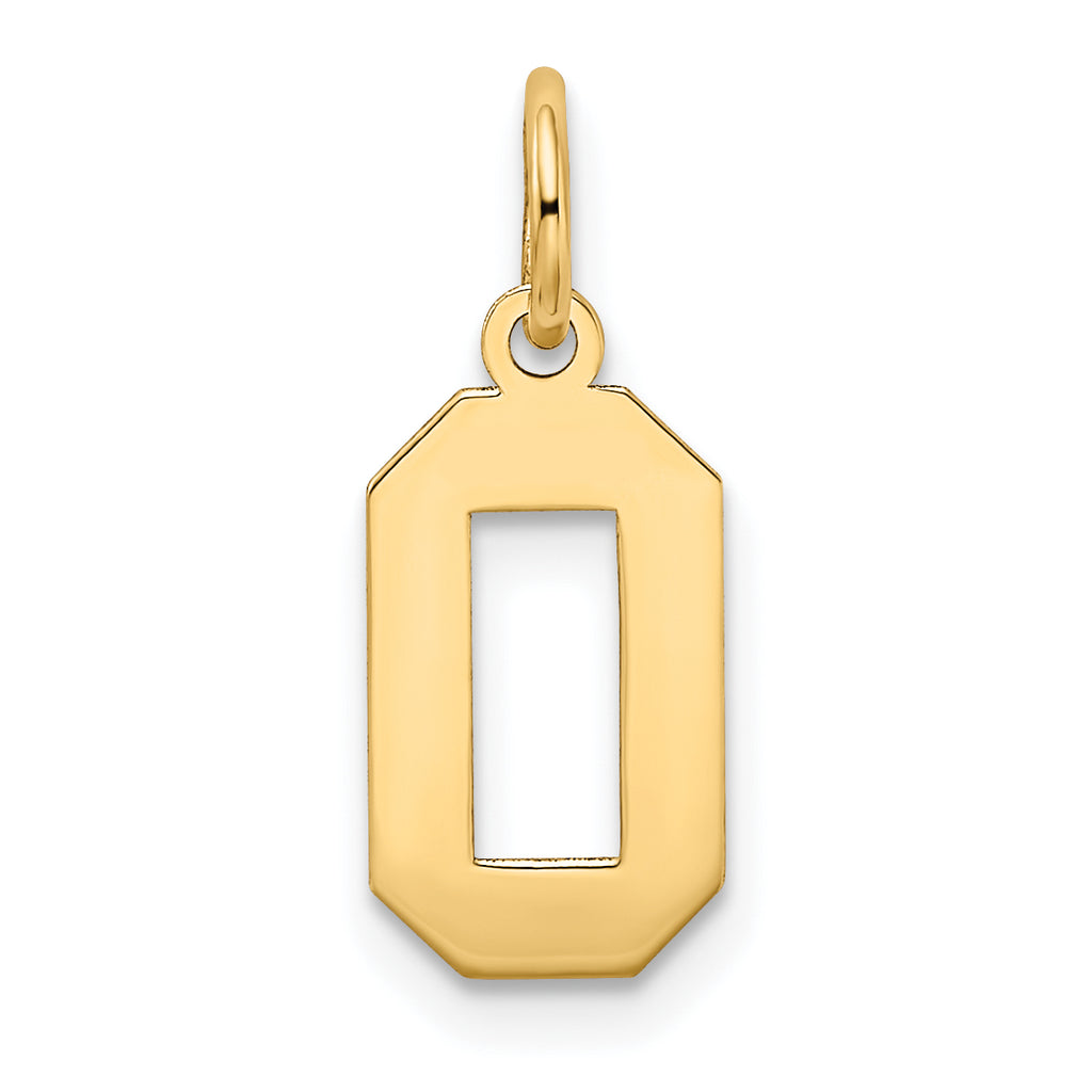 10k Small Satin Number 0 Charm