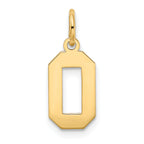 10k Small Satin Number 0 Charm
