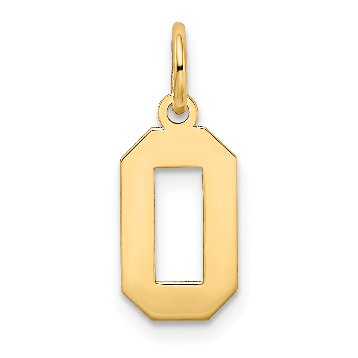10k Small Satin Number 0 Charm