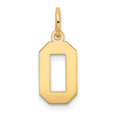 10k Small Satin Number 0 Charm