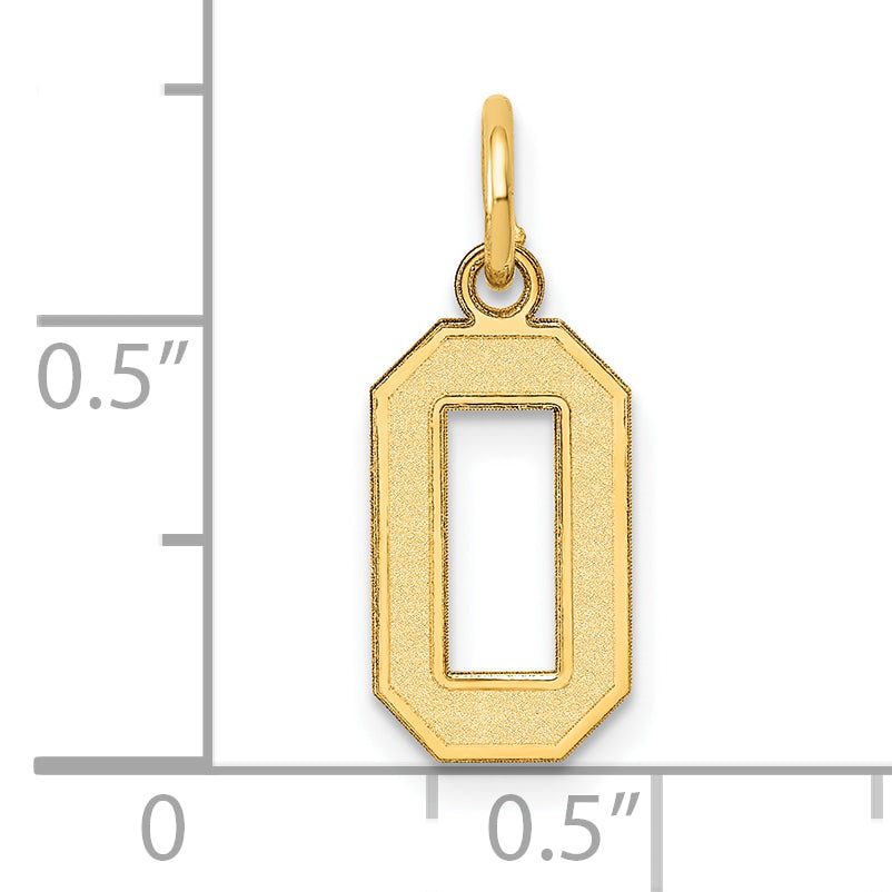 10k Small Satin Number 0 Charm