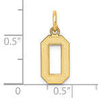 10k Small Satin Number 0 Charm