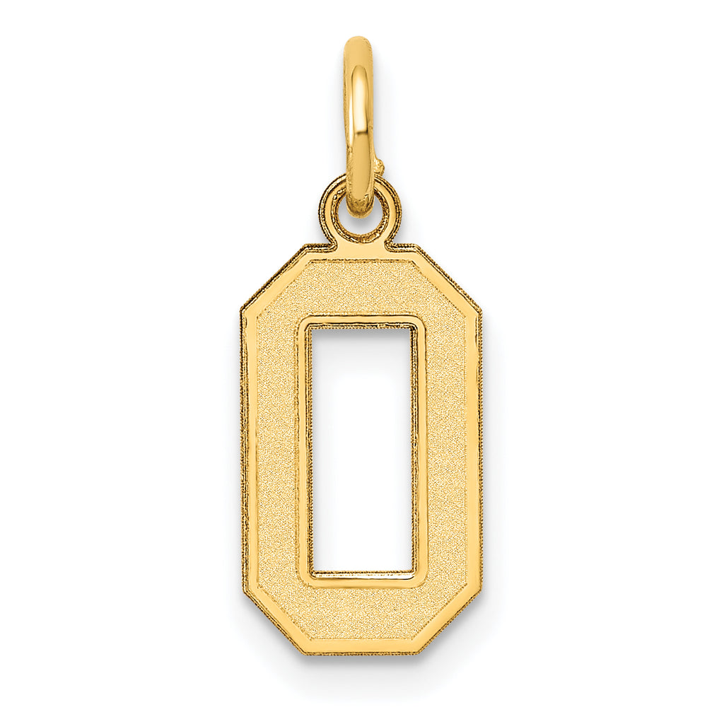 10k Small Satin Number 0 Charm
