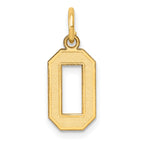 10k Small Satin Number 0 Charm