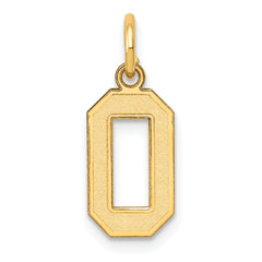 10k Small Satin Number 0 Charm