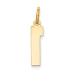 10k Small Satin Number 1 Charm