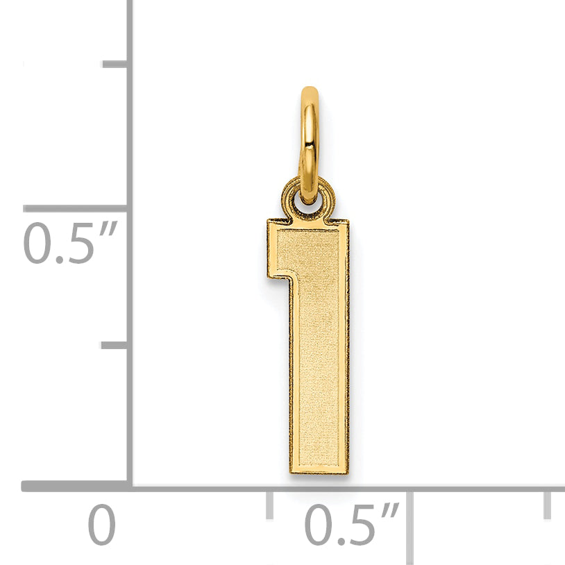 10k Small Satin Number 1 Charm