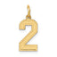 10k Small Satin Number 2 Charm