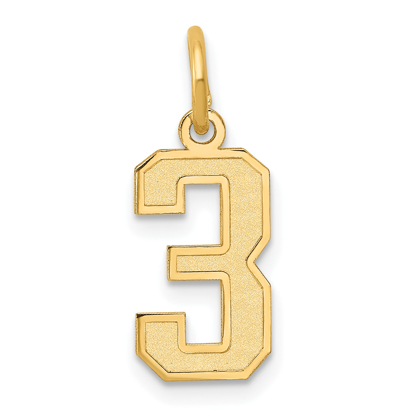 10k Small Satin Number 3 Charm Main image
